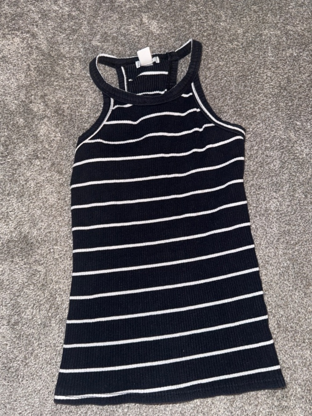 BP Sleeveless Black & White Striped Tank Top